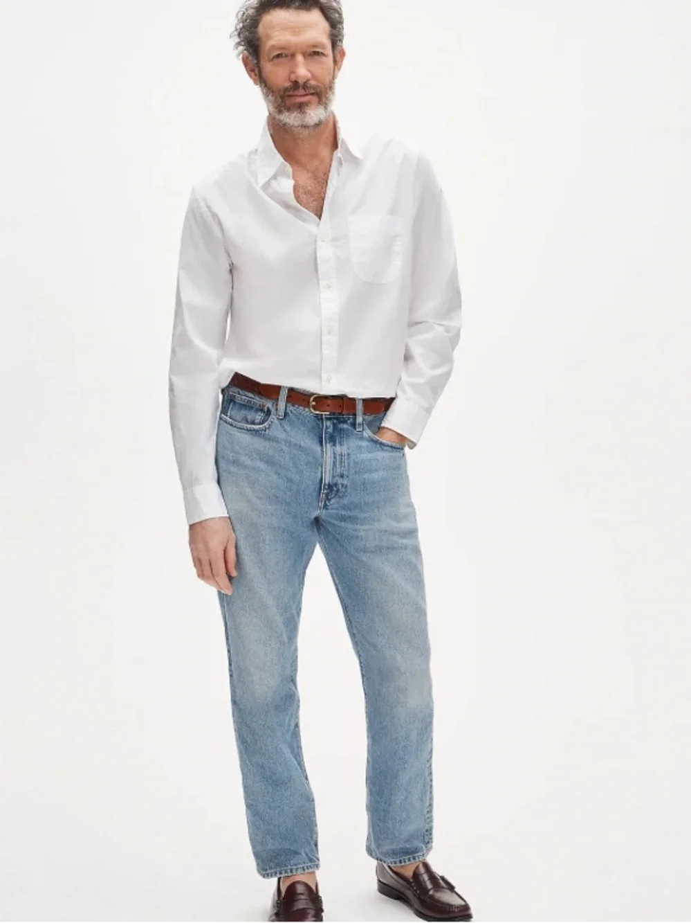 J crew white Poplin shirt with button-down collar
